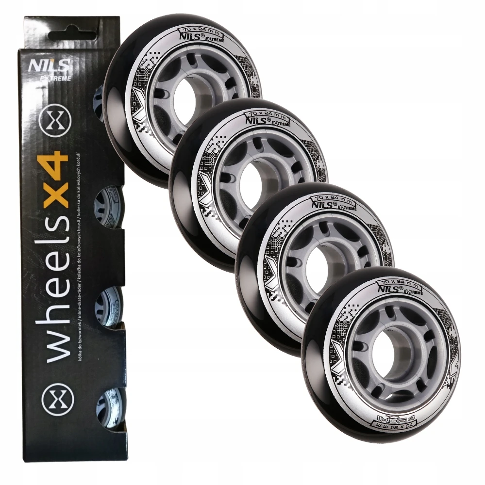 Riedučių ratukai Nils Extreme PU 70x24 mm 82A, 4 vnt.