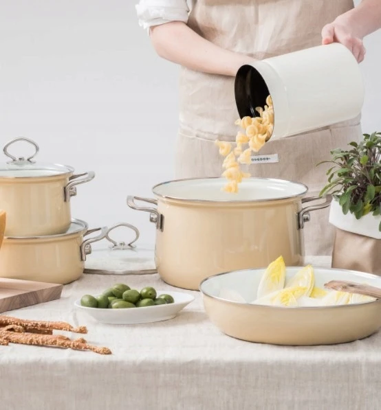 Riess Avorio Tall puodas su dangteliu 4,0l 20cm QUARTZ EEMAL AUSTRIJA