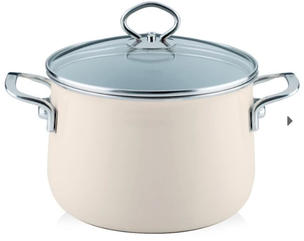 Riess Avorio Tall puodas su dangteliu 4,0l 20cm QUARTZ EEMAL AUSTRIJA