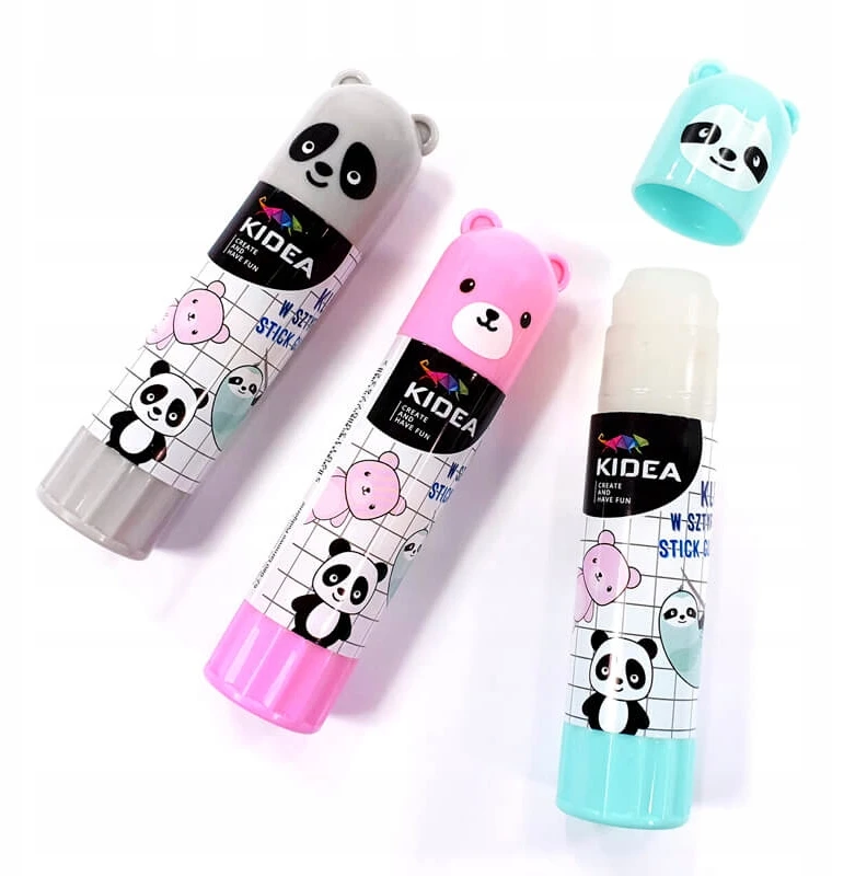 RINKINYS 3 x GLUE STICK 15g GYVŪNAMS: Panda, meškiukas, tinginys, KIDEA