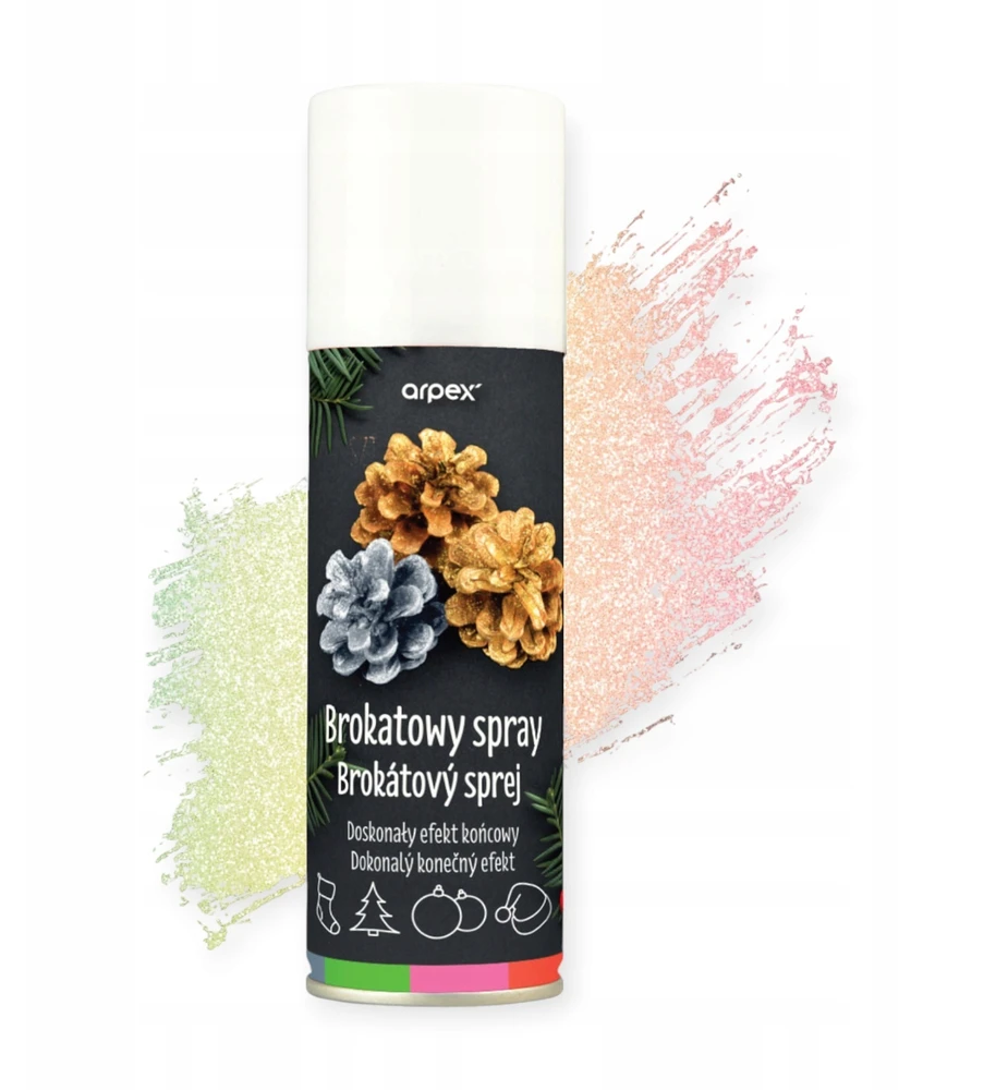 RINKINYS 3x100ml blizgantis dekoratyvinis purškiklis GOLD Sidabrinis MULTICOLOR Arpex