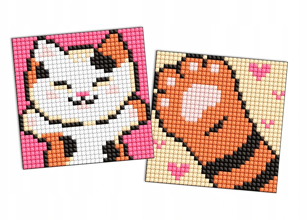 Art Active Rinkinys 5D Diamond mozaika ant Kids Diamond lipdukas 9x9cm IDEYKA, 2 vnt.