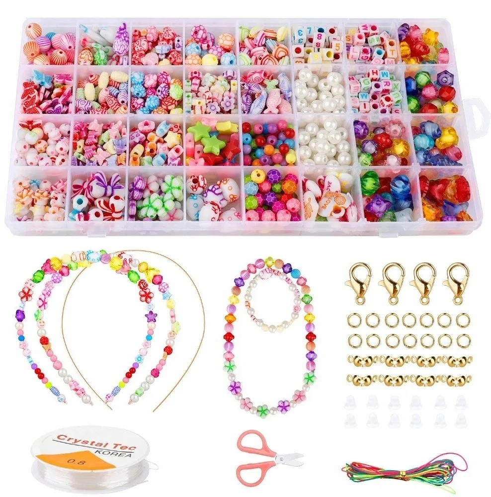 Rinkinys apyrankėms, kaklo papuošalams, pakabukams, karoliukams, dovanai, 900 vnt.