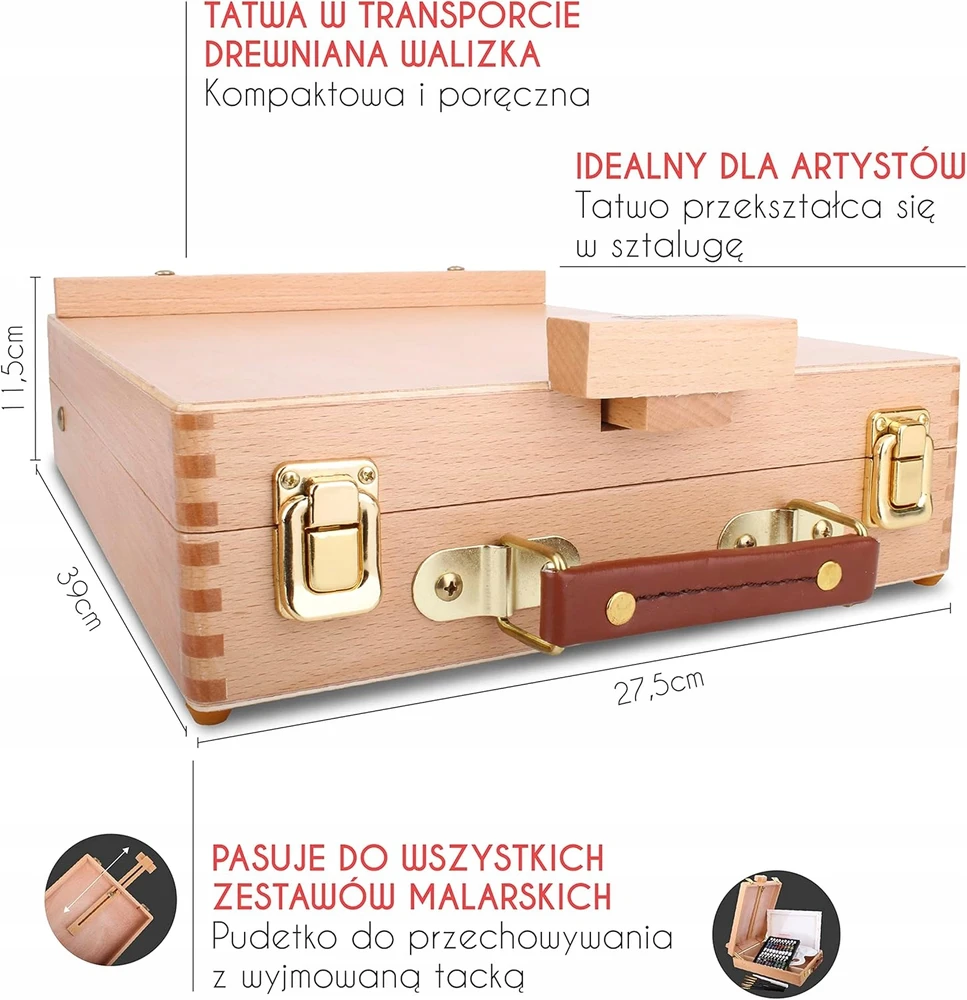 Rinkinys farb akrylowych Zenacolor 24 tuby 6 pędzli płótno sztaluga dėklas