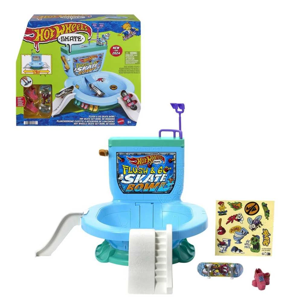 Žaislinė trasa Hot Wheels Mattel HW rinkinys „Riedlenčių parkas - unitazas“