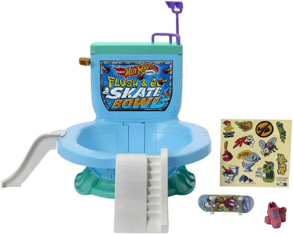 Žaislinė trasa Hot Wheels Mattel HW rinkinys „Riedlenčių parkas - unitazas“