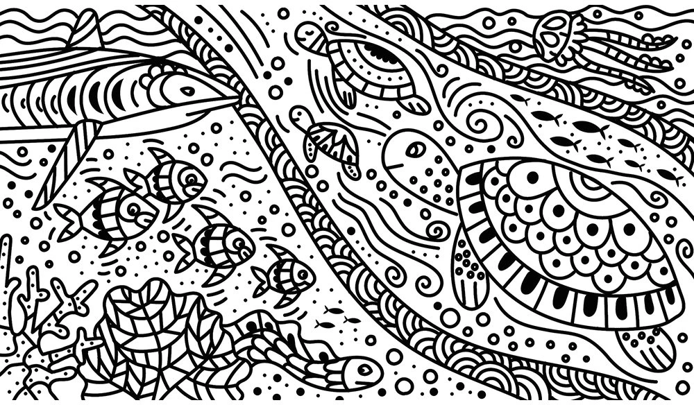 Rinkinys kreatywny Magiczne kolorowanki wodne Ocean 7+, Janod