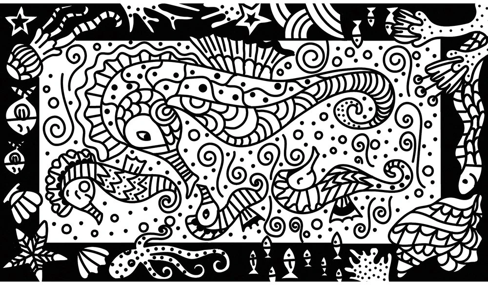 Rinkinys kreatywny Magiczne kolorowanki wodne Ocean 7+, Janod