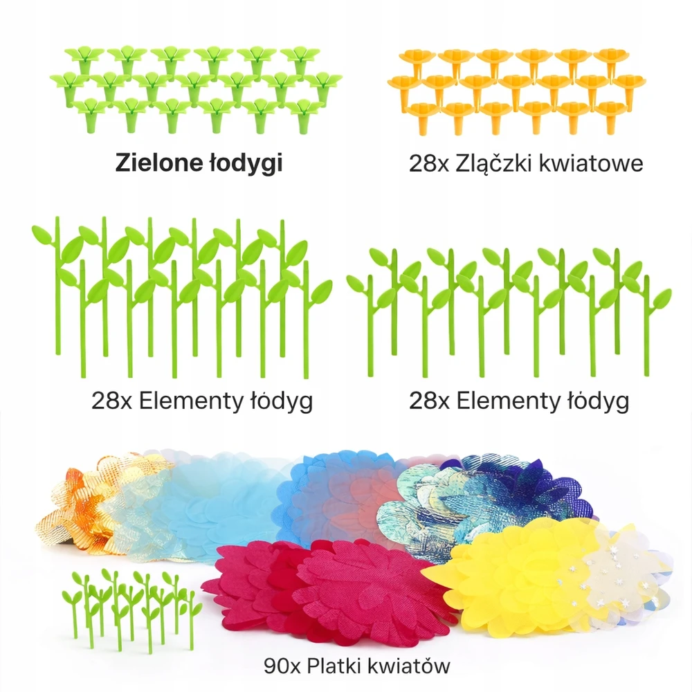 RINKINYS, KURIAMAS 3D GĖLĖMS DIY KŪRYBINĖS PUOKŠTELĖS VAIKAMS 174 ELEMENTAI.