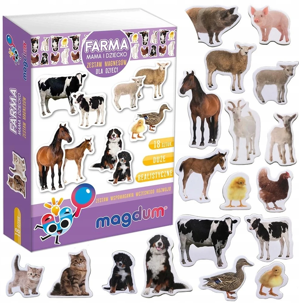 Rinkinys magnesów vaikams Maksik MV6032-08 Farma