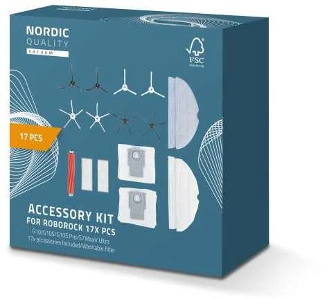 Rinkinys Nordic Quality dulkių siurbliui robotui Roborock S7/S7+/T8/G10/G10S/G10sPro, 17vnt. / 2410026