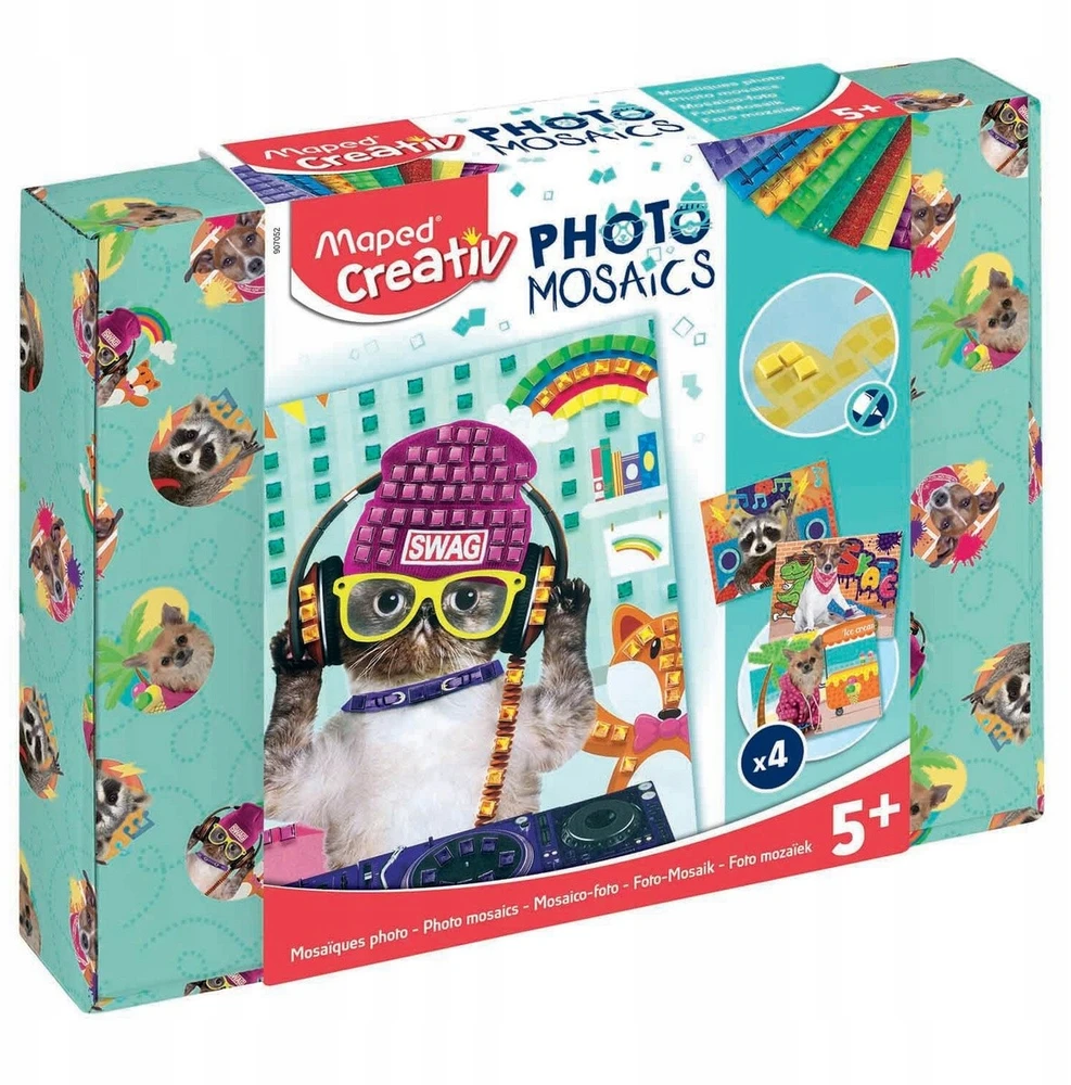 Rinkinys, skirtas sukurti Foam Mosaics Animals Cool Maped Creativ
