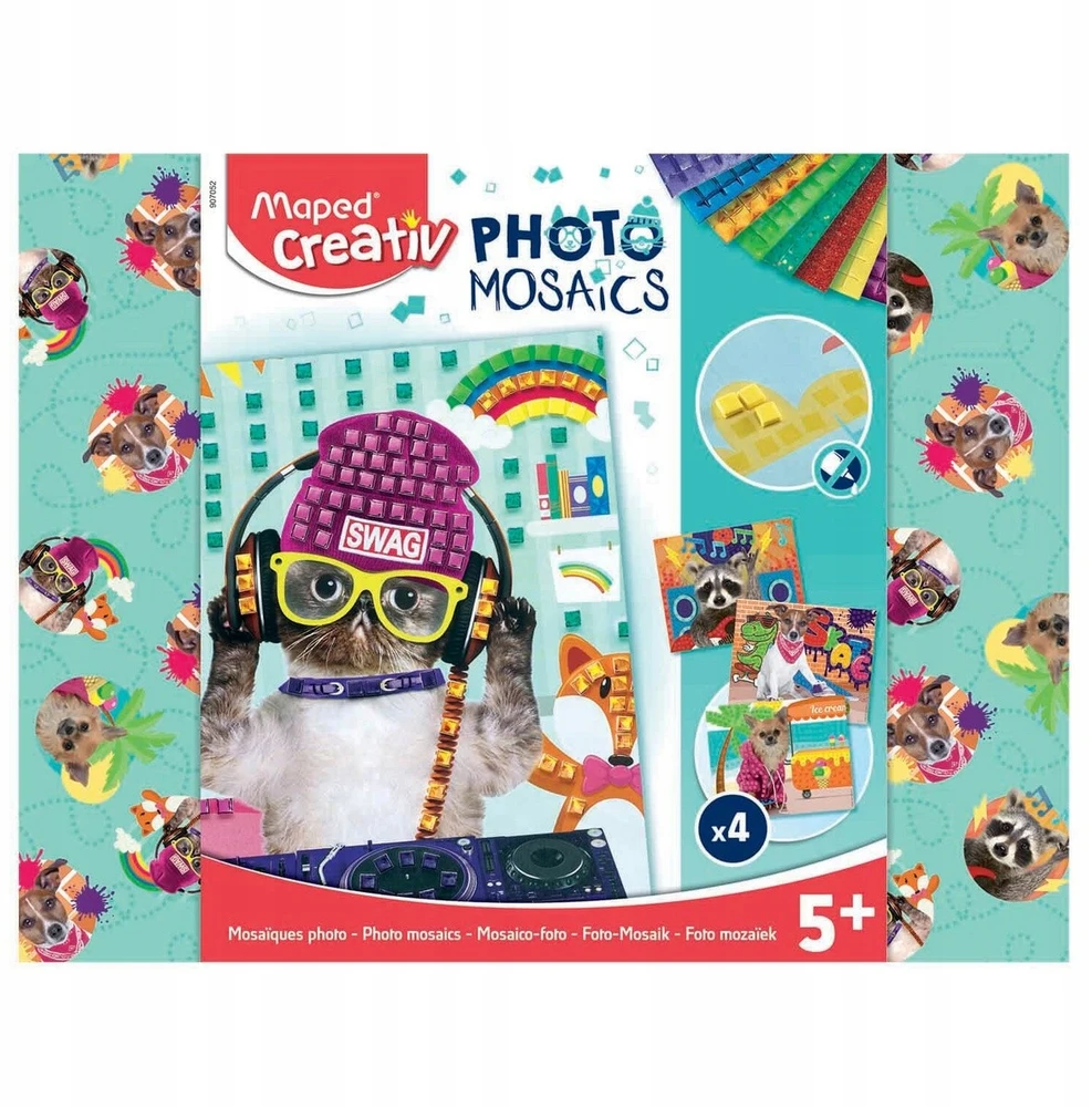 Rinkinys, skirtas sukurti Foam Mosaics Animals Cool Maped Creativ