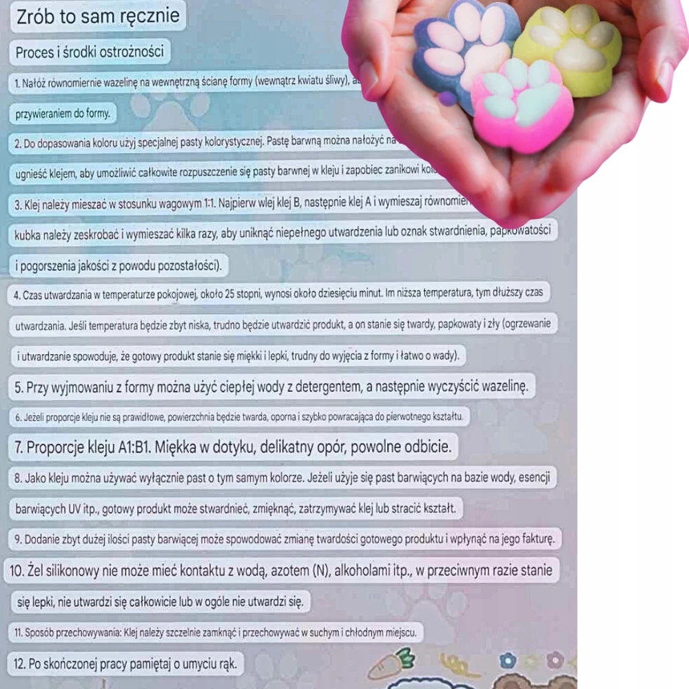 Rinkinys, skirtas sukurti ploną Cat's Paw gumos/plastiko 3 metus +