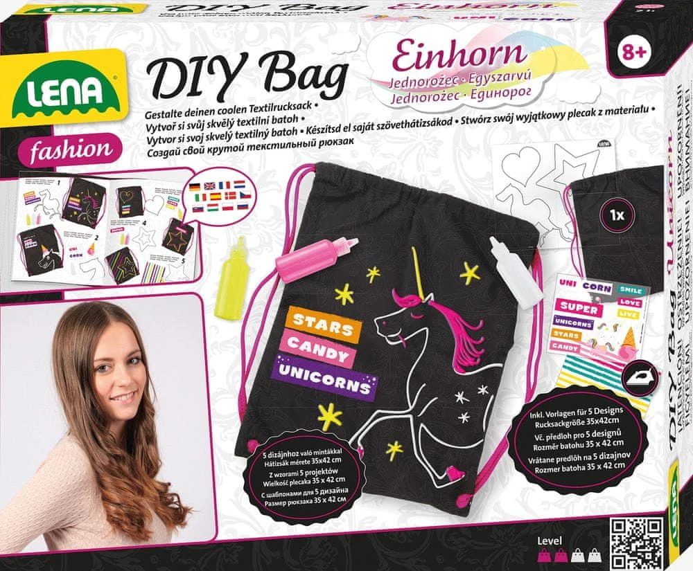 Rinkinys, skirtas sukurti unikalų lininį krepšį arba Lena kuprinę