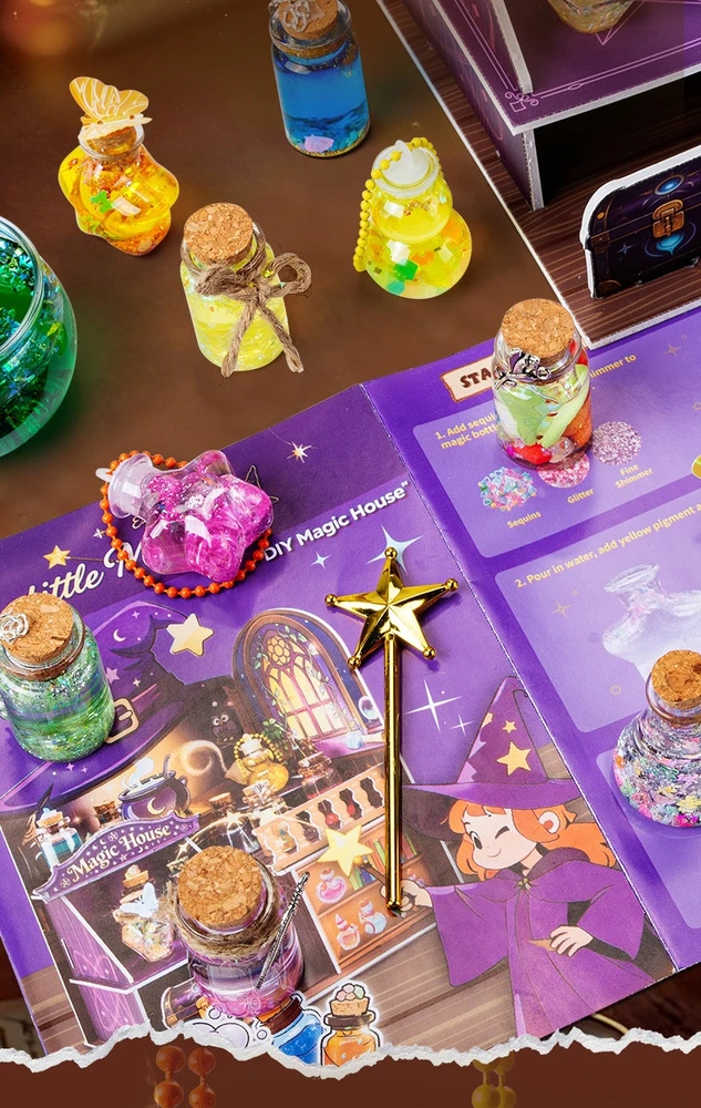 RINKINYS STEBUKLINGŲJŲ MIRTŲ GAMYBAI stebuklingas butelis*12 Magic House*1 KŪRYBINGA DOVANA