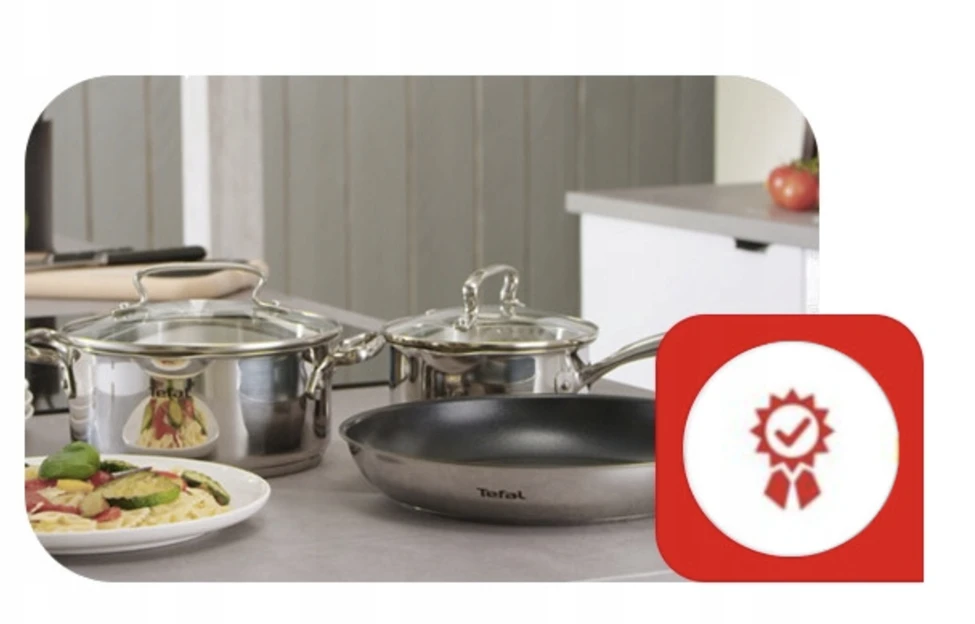 Rinkinys TEFAL DUETTO+ GARNKI Z POKRYWĄ 7EL G719S734 STAL NIERDZEWNA