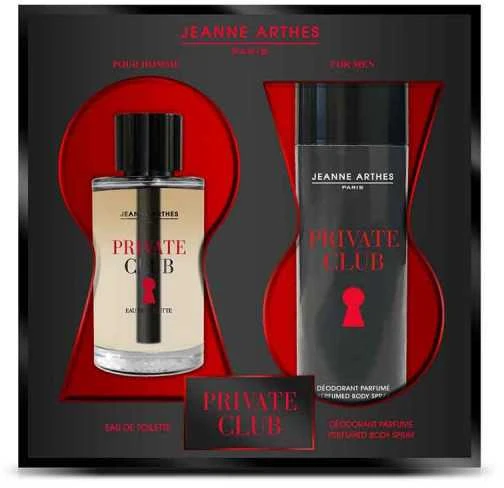 Jeanne Arthes Private Club rinkinys vyrams (EDT100ml / deo 200ml)