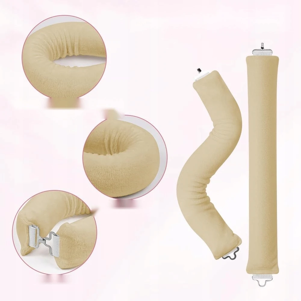 RITINĖLIAI 4 VIENŲ NEŠILTAI GARBANAI VELVET ELASTIC BEIGE RINKINYS