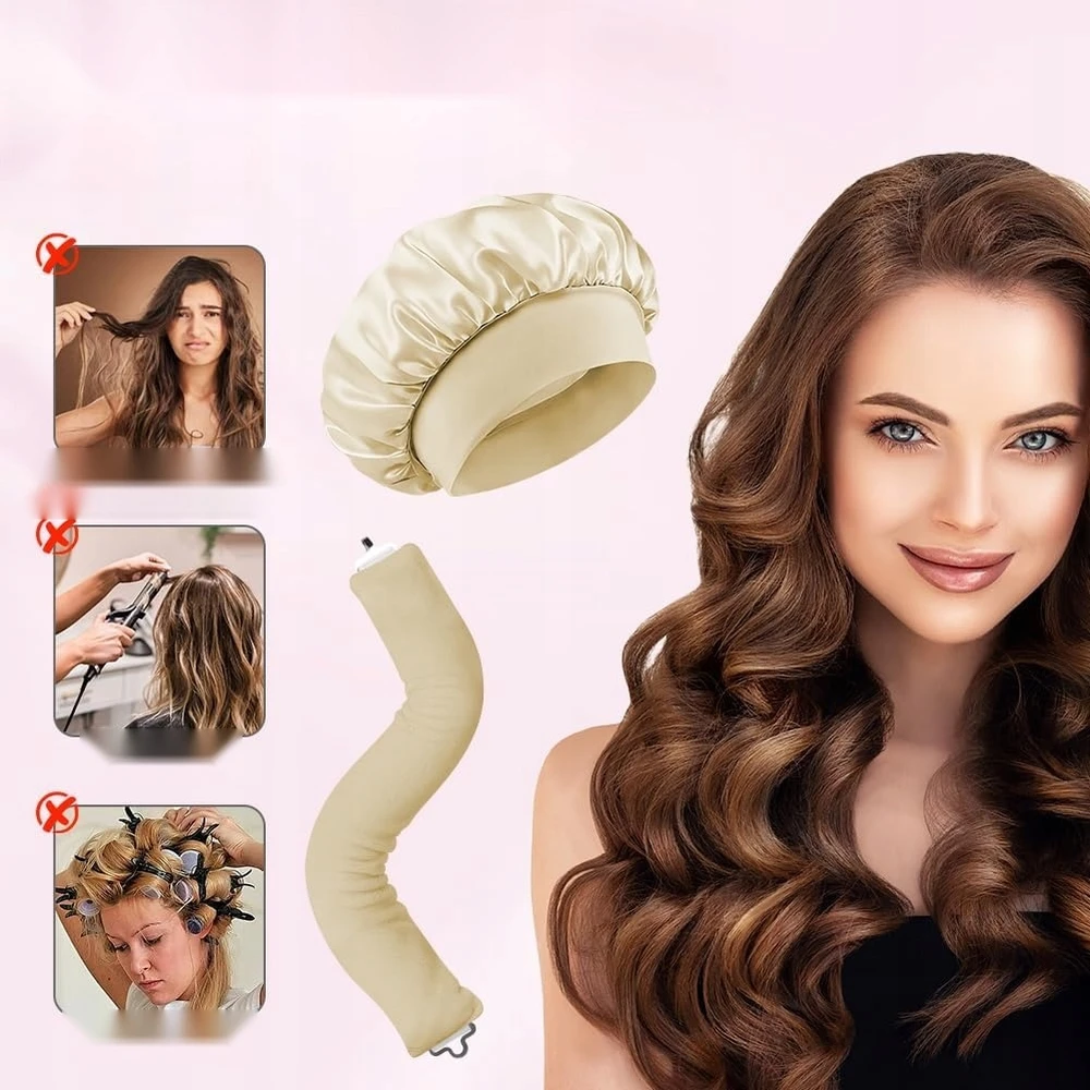 RITINĖLIAI 4 VIENŲ NEŠILTAI GARBANAI VELVET ELASTIC BEIGE RINKINYS