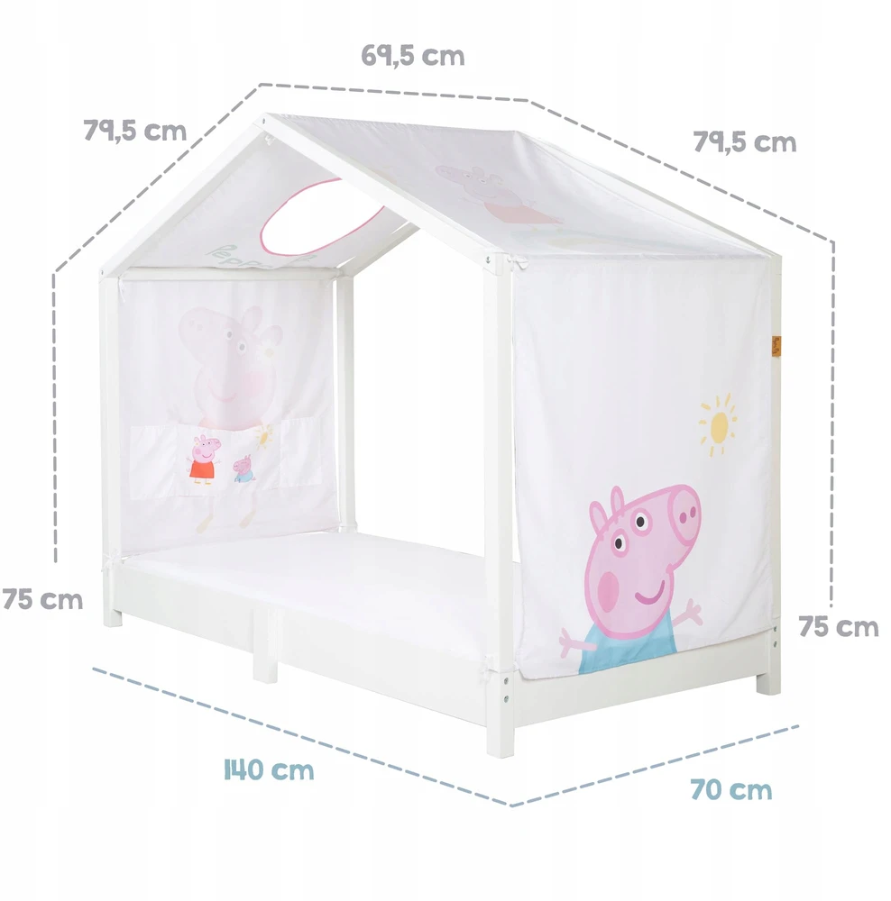roba Dėklas na łóżko Montessori 70x140 cm Świnka Peppa su