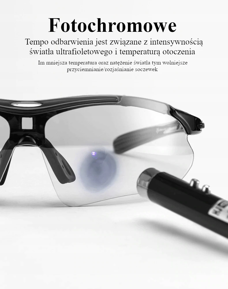 Rockbros 10111 Fotochrominiai Dviračių Akiniai Juodai Mėlyni