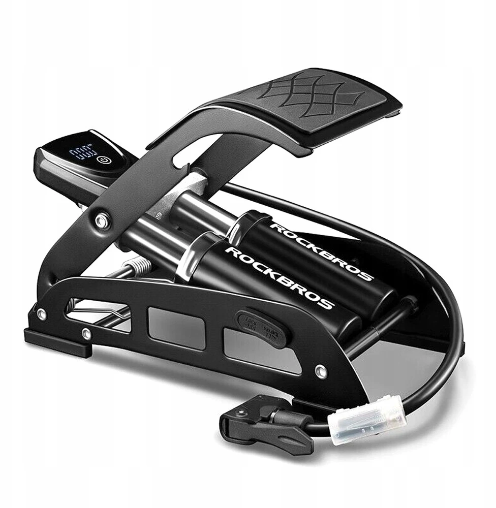 Rockbros 42430001001 foot pompa with display - juodos spalvos