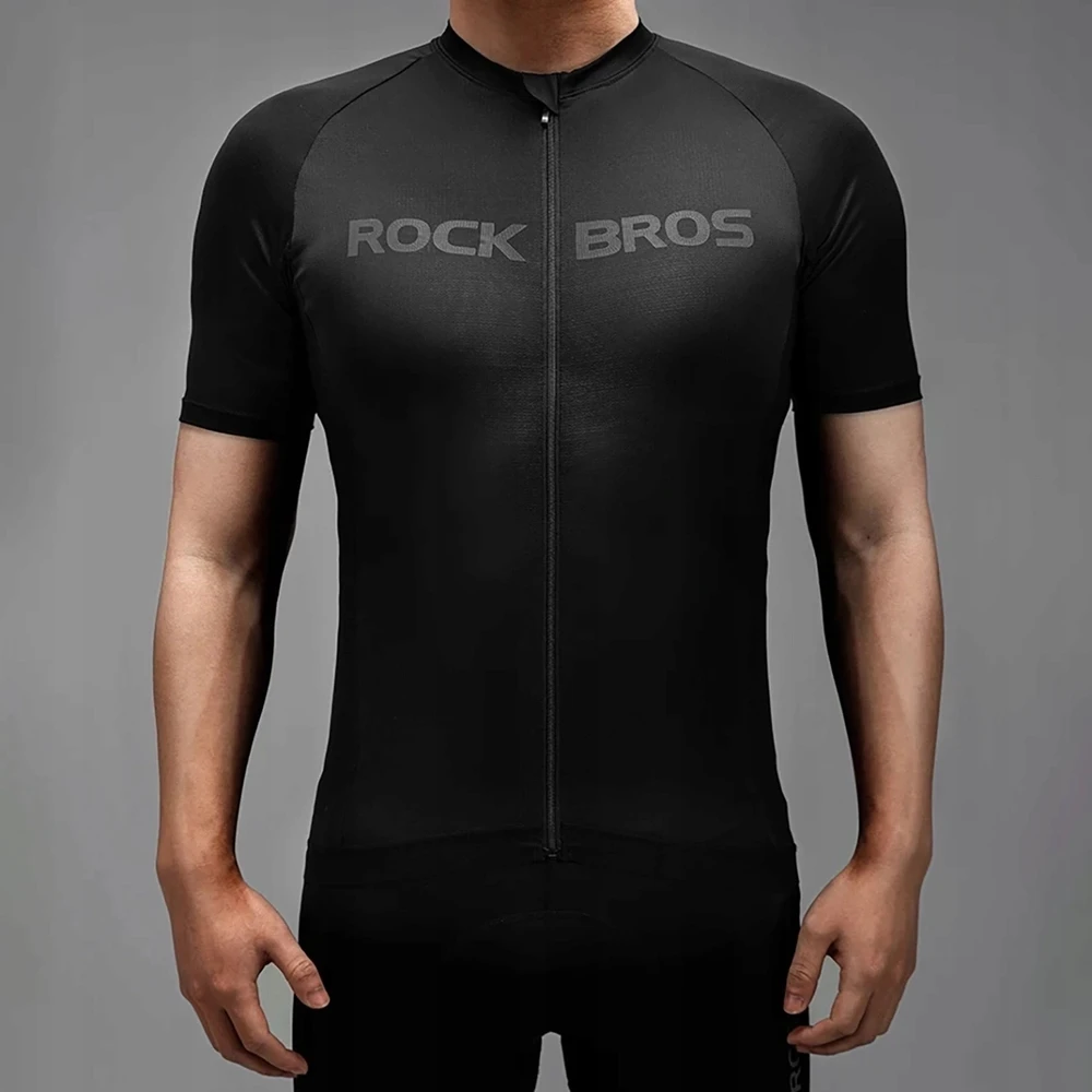 Rockbros 15120002006 short sleeve cycling jersey XXXL – juodos spalvos