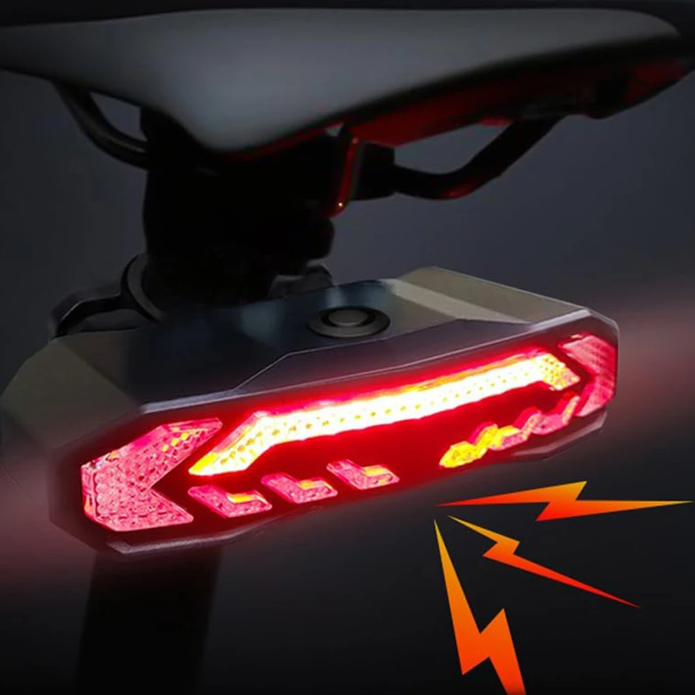 Rockbros LKWD-R1 Rear Bike Light with lazerinis and Remote Control + Micro USB – USB-A Cable – juodos spalvos