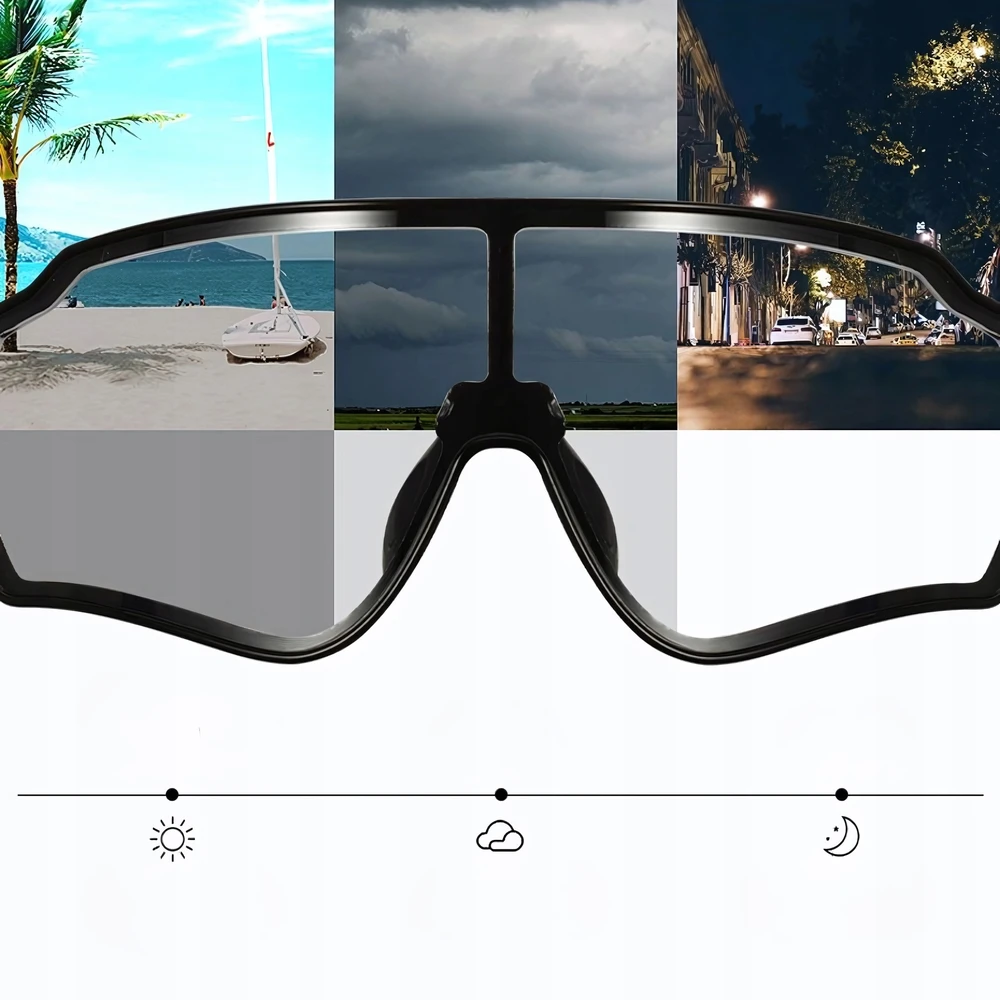 Rockbros 10181 photochromic UV400 dviratininko akiniai – juodos spalvos