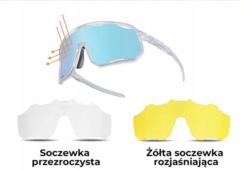Rockbros fotochrominiai dviračių akiniai Uv400, sidabriniai/mėlyni