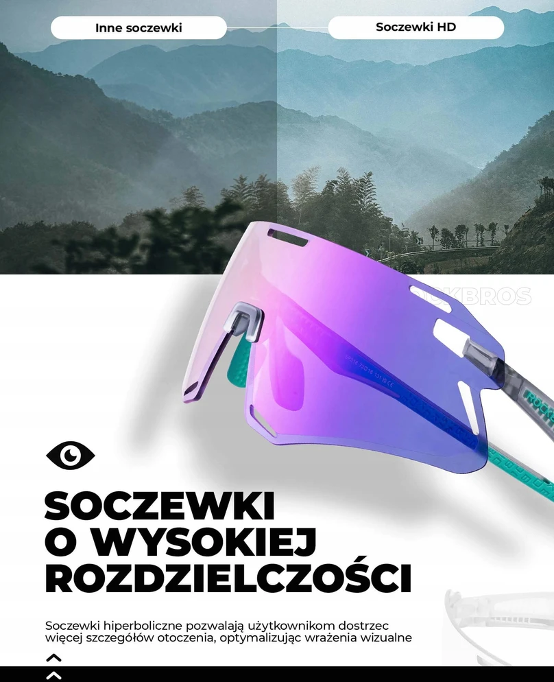 Rockbros Fotochrominiai Dviračių Akiniai Su Uv400 Filtru, Kat. 1-3 Ir Korekciniu Įdėklu
