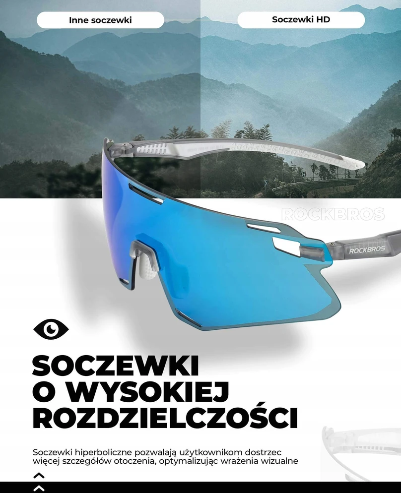 Rockbros Fotochrominiai Dviratininko Akiniai Uv400 Kat. 1–3 Su Korekciniu Įdėklu