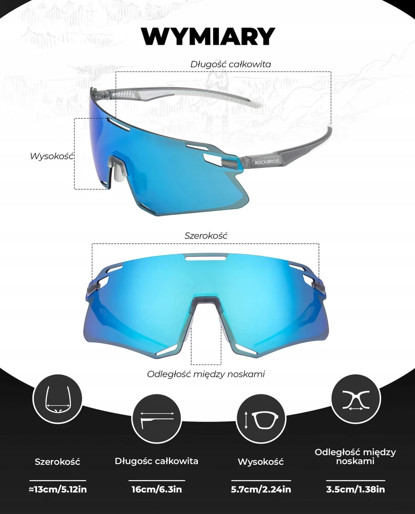 Rockbros Fotochrominiai Dviratininko Akiniai Uv400 Kat. 1–3 Su Korekciniu Įdėklu