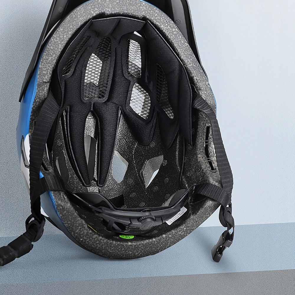 Dviratininko šalmas Rockbros TS-61 10110061002 dziecięcy su odpinaną szczęką dydis M (54-57) - mėlyna