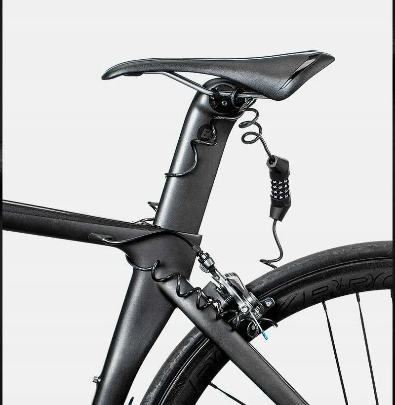 Rockbros T609 bicycle lock su 1.5 m combination – juodos spalvos