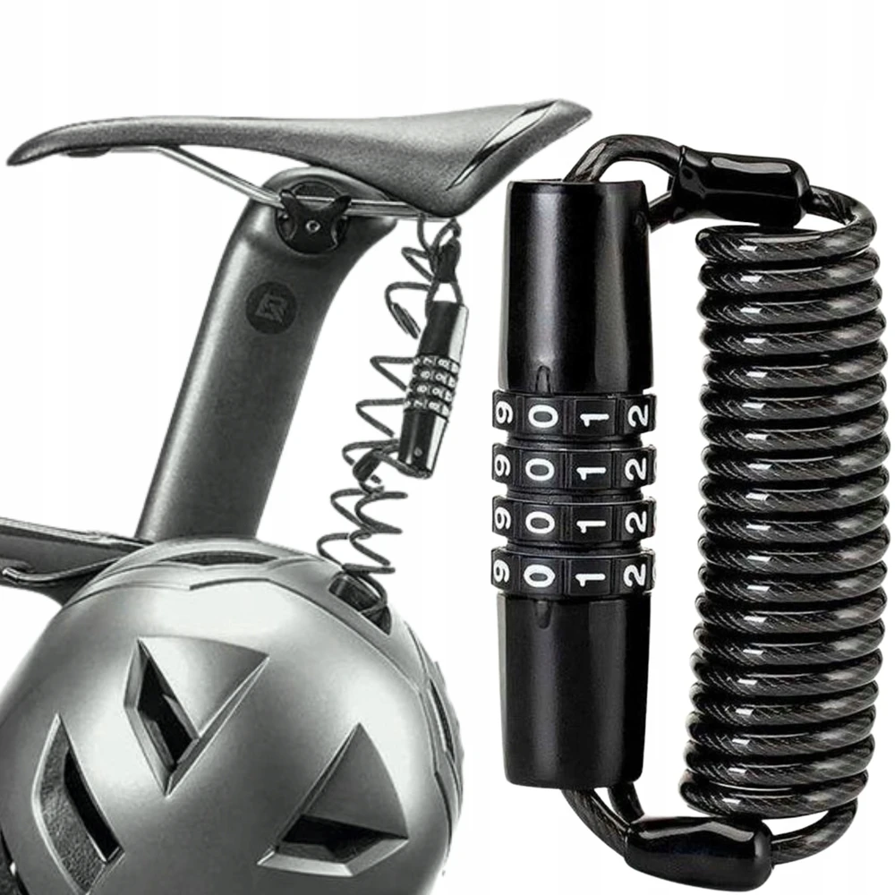 Rockbros T609 bicycle lock su 1.5 m combination – juodos spalvos