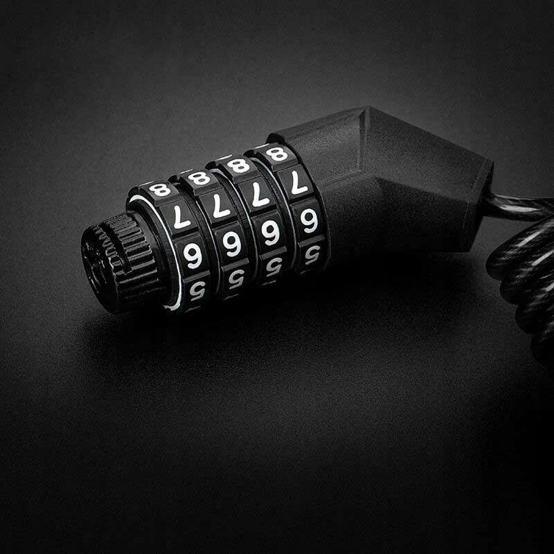 Rockbros T609 bicycle lock su 1.5 m combination – juodos spalvos