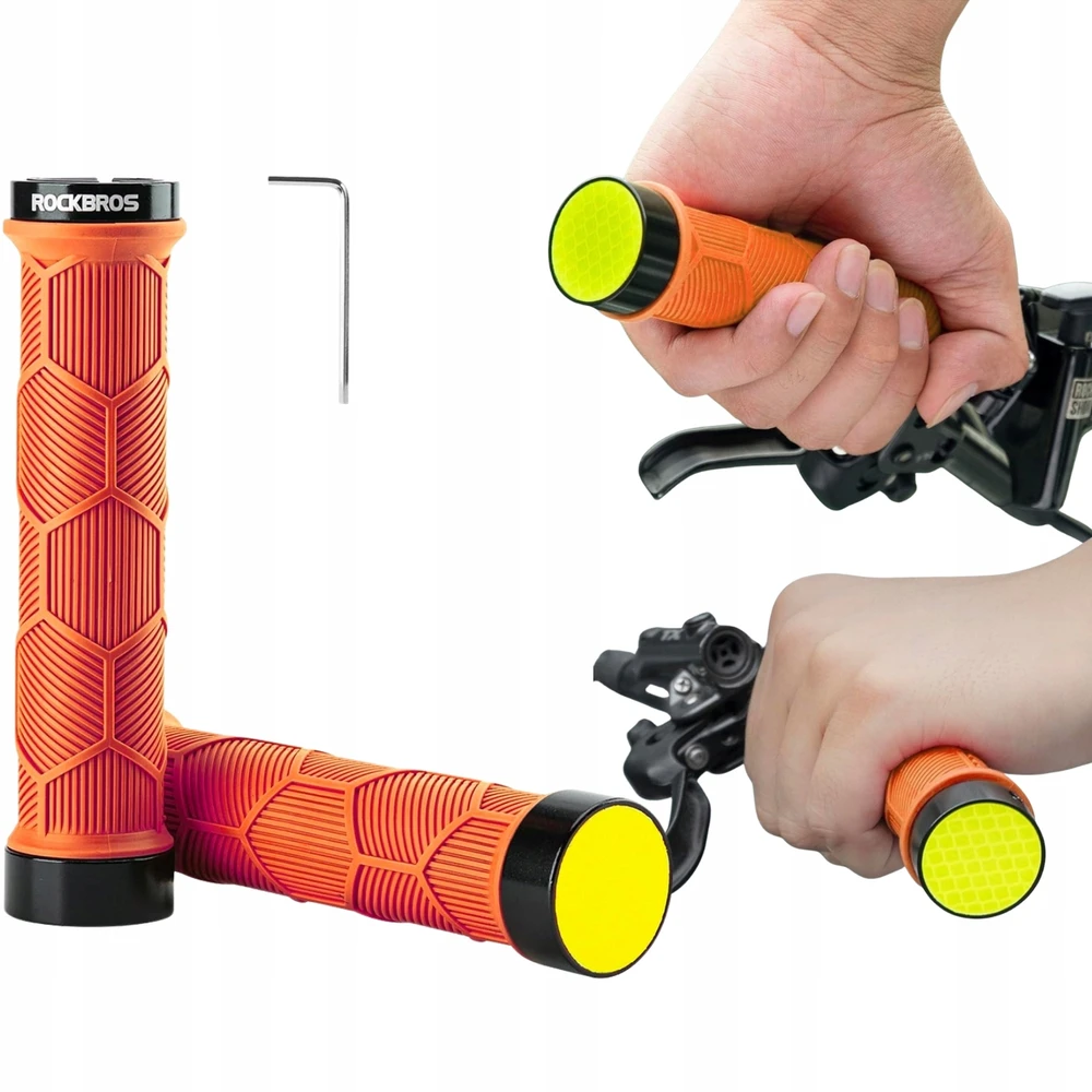 Rockbros 40720007004 dviračio rankenos su atšvaitu – oranžinės