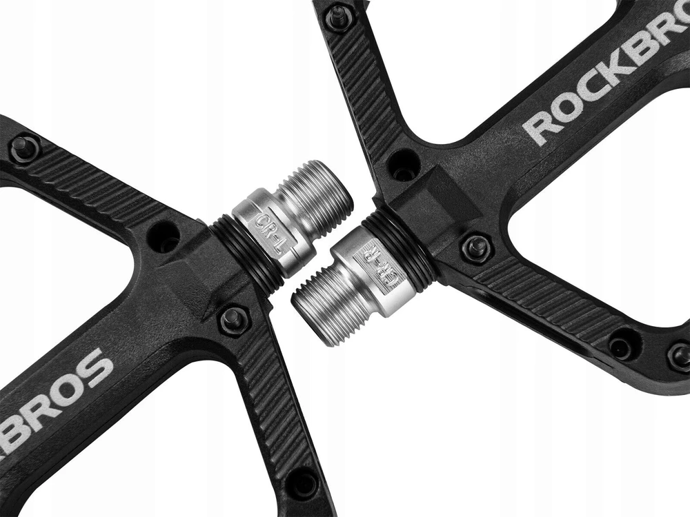 Rockbros PLATFORMINIAI DVIRAČIO PEDALAI JUODAI LEGVIAI 9/16 KEIŠČIŲ MTB TREKING BMX ROAD