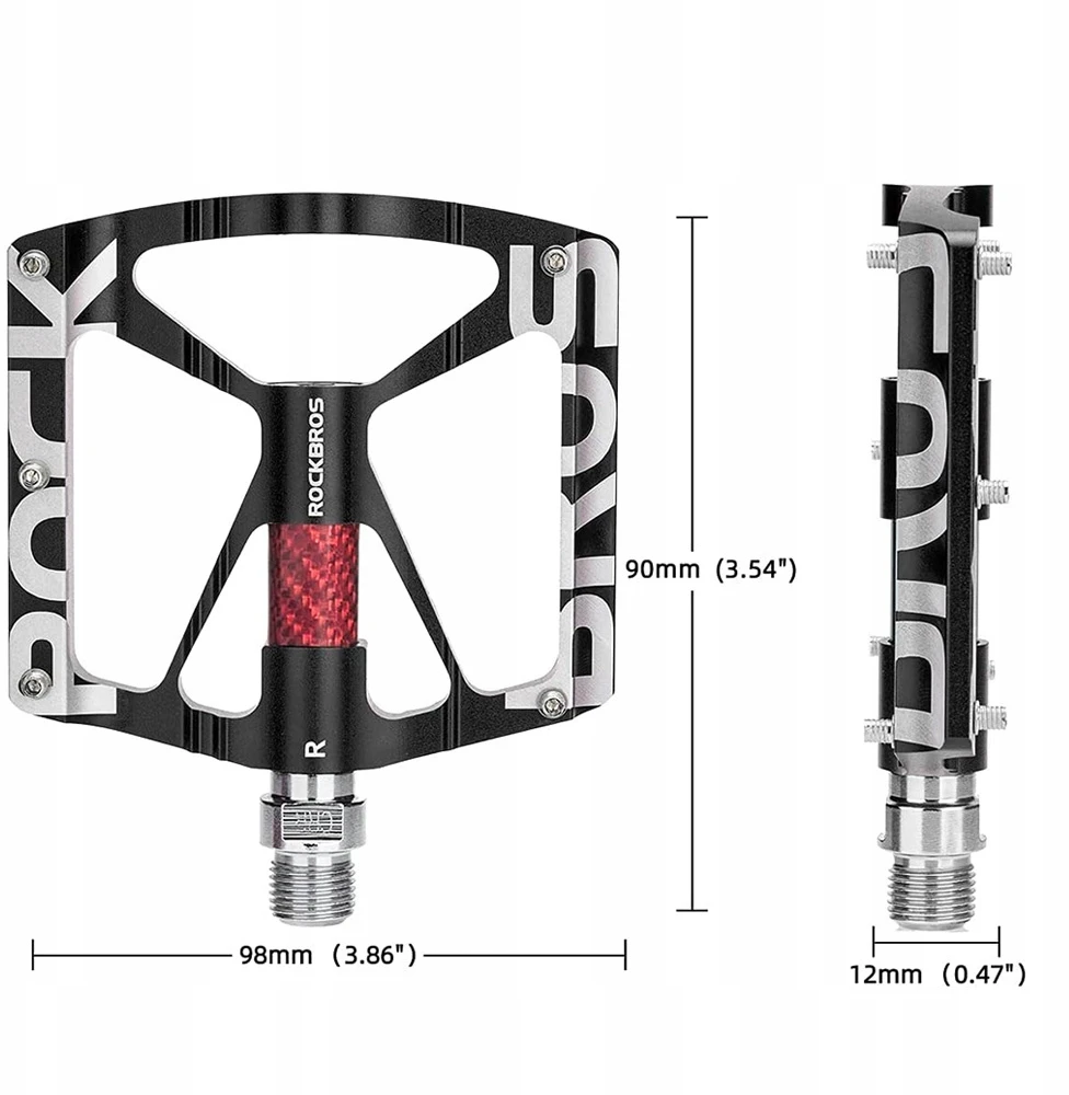 Rockbros PLATFORMINIŲ DVIRAČIO PEDALŲ ŠVIETIMO RINKINYS 9/16 KAIŠČIŲ MTB TREKKING ALUMINIUM