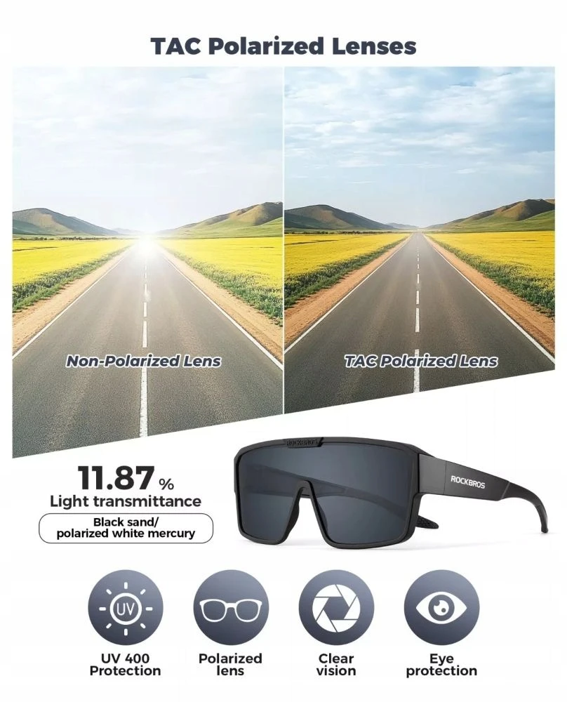 Rockbros Polarizuoti sportiniai akiniai Uv400 dviračiui, nuo saulės