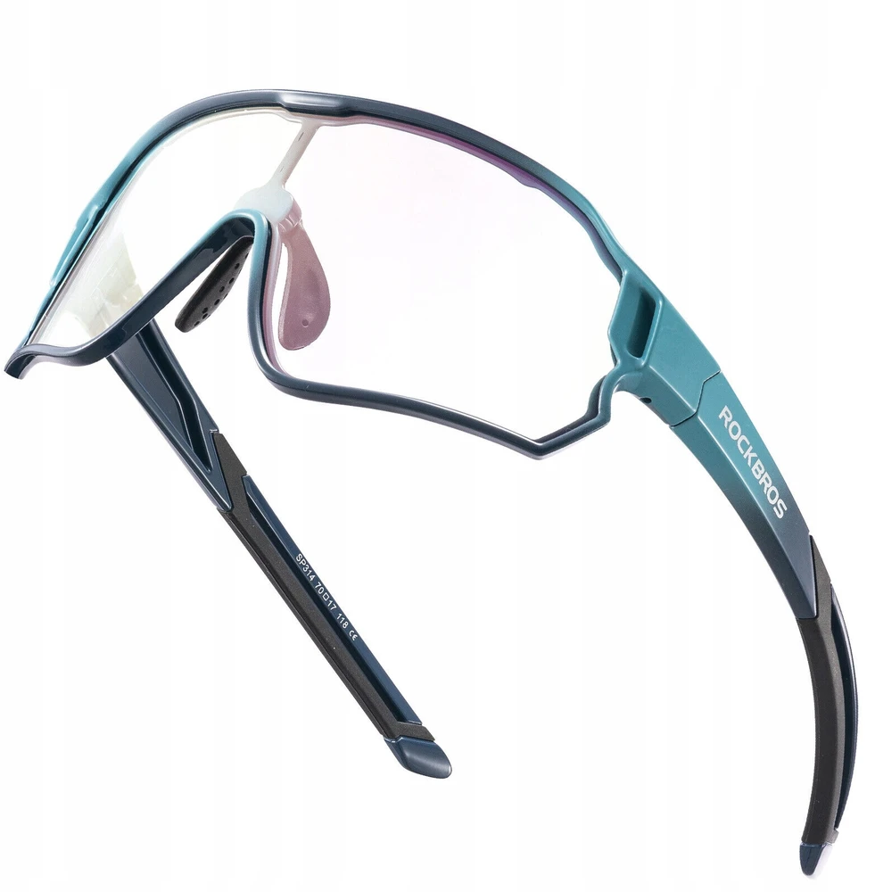 Rockbros poliarizuoti mėlyni UV-400 dviračių akiniai su unisex dėklu