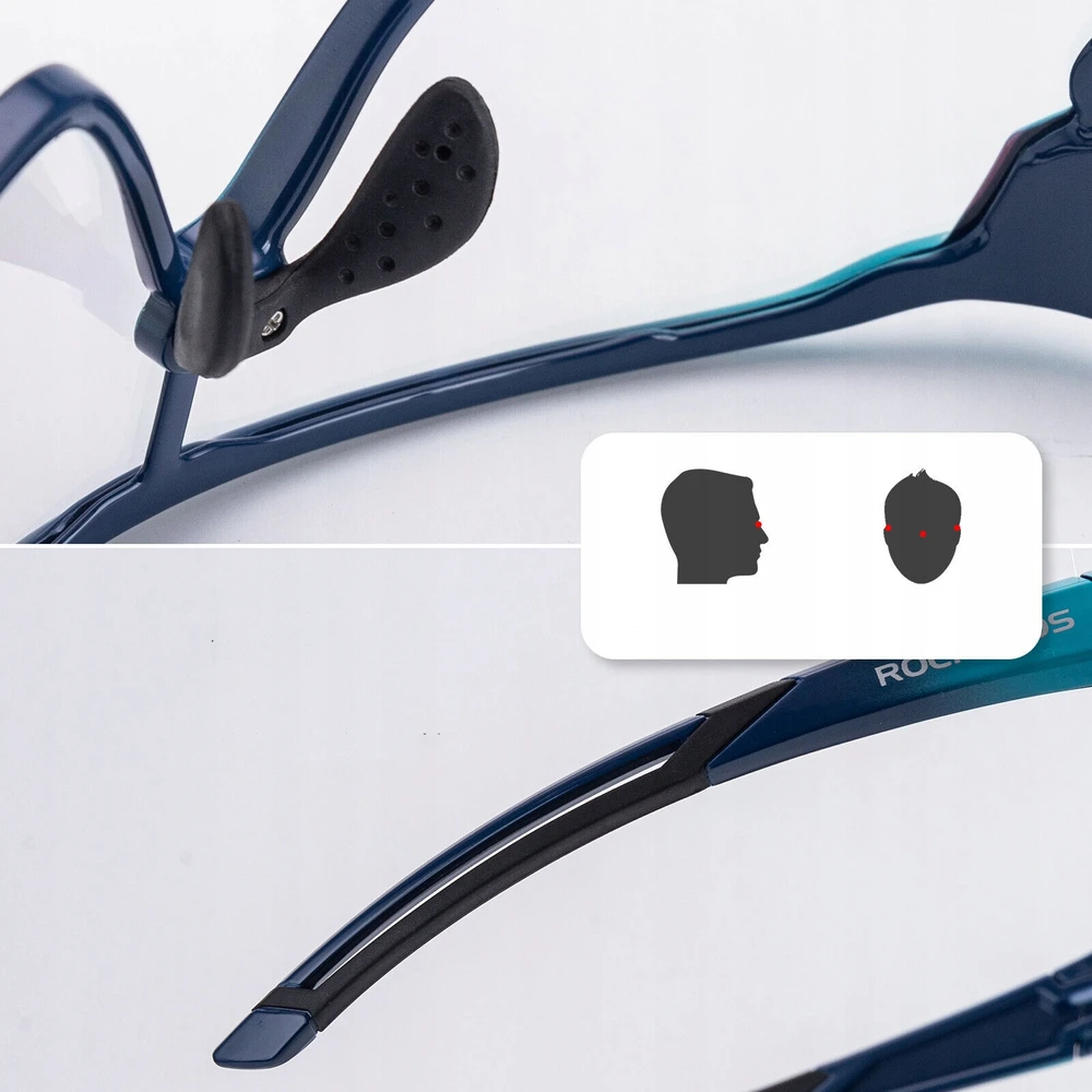 Rockbros poliarizuoti mėlyni UV-400 dviračių akiniai su unisex dėklu