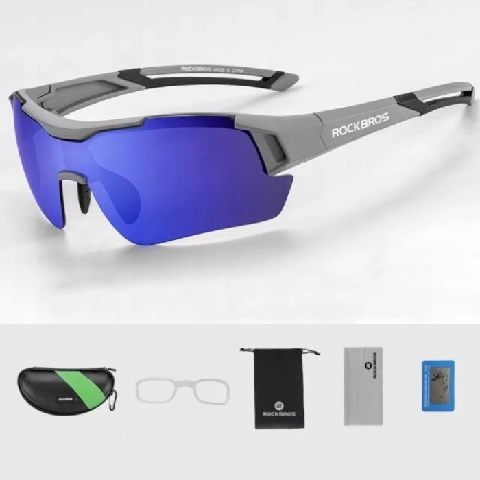 Rockbros poliarizuoti sportiniai akiniai Uv400 pilki