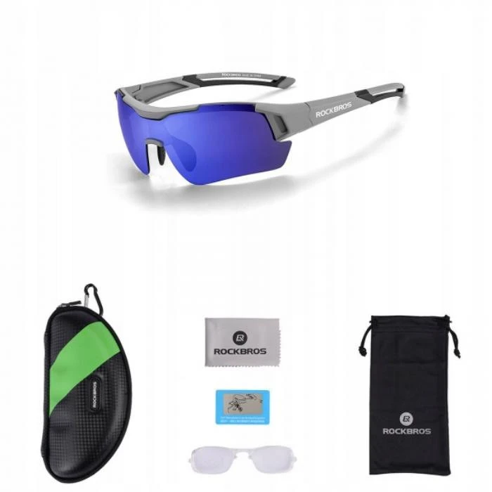 Rockbros poliarizuoti sportiniai akiniai Uv400 pilki