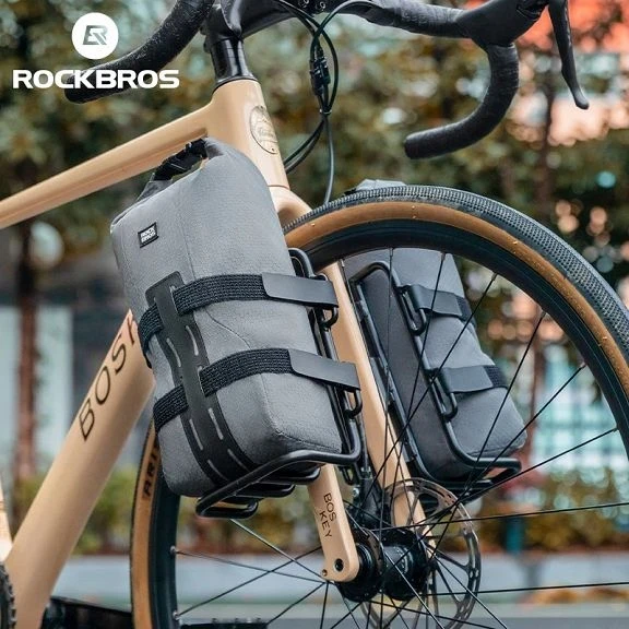 Rockbros priekinės šakės dviračio krepšys | Pilkas, 2-2.7l