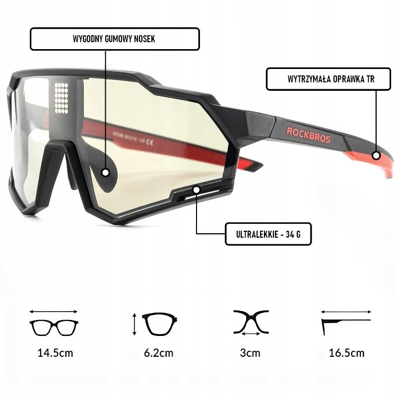 Bicycle Rockbros SP280 Smart Electrochromic dviračio akiniai