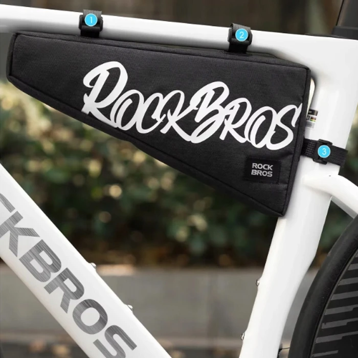 Rockbros TRIKAMPIS DVIRAČIO LIZDO KREPŠELIS RĖMUI 1,9L, PRIEKINIS DVIRAČIO, Juodas