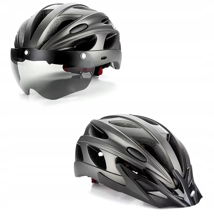 Rockbros Tt-16 dviračio šalmas, baltas, 58-65cm, su nuimamu vizieriu
